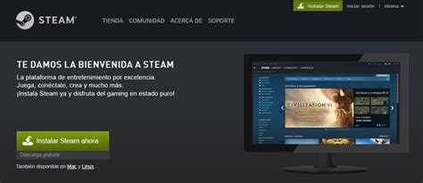 página oficial de steam.